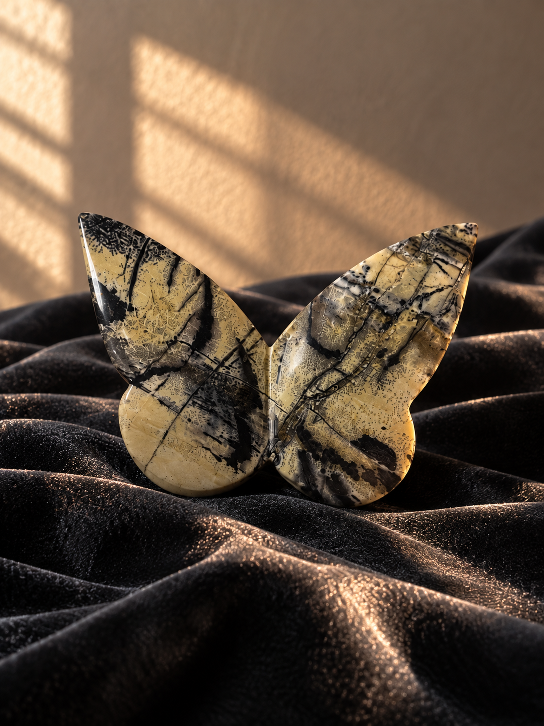 443ED9A6-23CB-4230-BA57-1F1A4A3705B7 Büyük Boy Siyah Obsidienne Kelebek Taşı.🦋 - Görsel 1